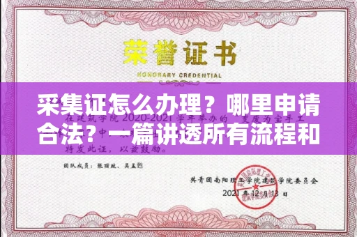 温州采集证怎么办理?哪里申请合法?一篇讲透所有流程和细节