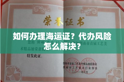 温州如何办理海运证?代办风险怎么解决?